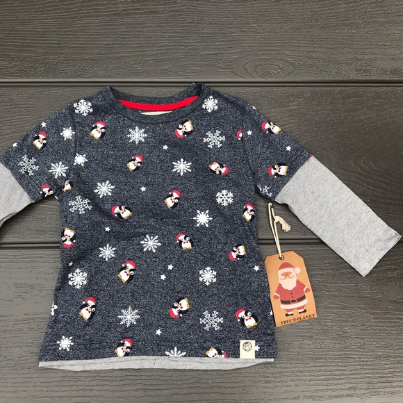 Free Planet-toddler long sleeves penguins tops-3T - Picture 1 of 6